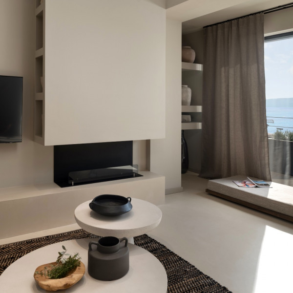 Living room, Luxauthentic villa with pool "SALT / STONE", SALT / STONE VILLA Mimice