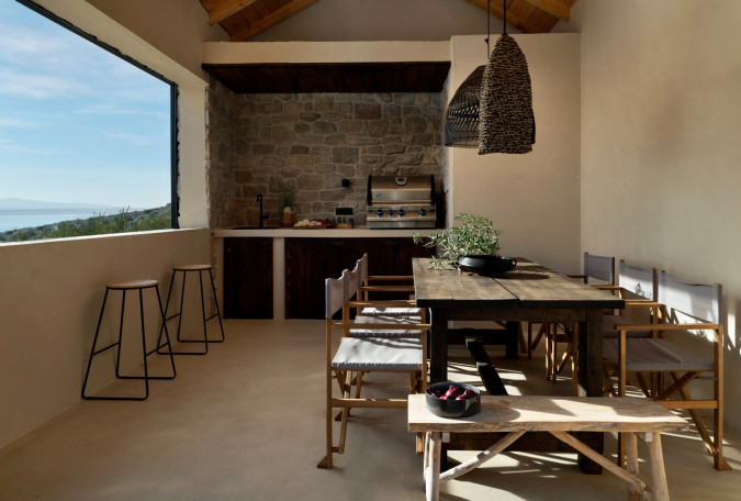 POOL AREA & OUTDOOR KITCHEN, Luxauthentic villa SALT/STONE with pool in Dalmatia - Croatia Mimice