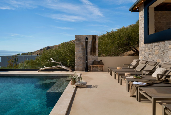 POOL AREA & OUTDOOR KITCHEN, Luxauthentic villa SALT/STONE with pool in Dalmatia - Croatia Mimice